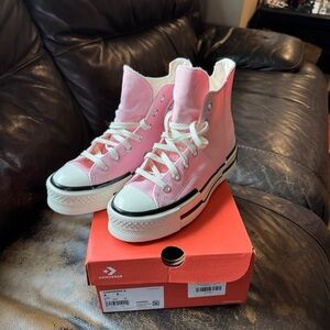 NWT Converse Chuck Taylor Chuck 70 Plus Hi Sunrise Pink Egret High-Top Sneakers